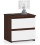 Прикроватная тумбочка AKORD Furniture Factory CL2, 2 ящика, коричневый/белый, 40 × 40 × 35 см