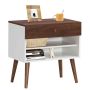 Bedside table, with drawer and 2 open shelves, 59.7 × 59.7 × 38.1 cm