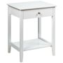 Bedside table, with drawer and open shelf, White, 46.99 × 62.23 × 35.56 cm