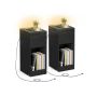 Öökapp VASAGLE, 1 sahtel, LED, USB-A ja USB-C, Must, 25 × 59,5 × 30 cm