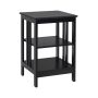 Set of 2 bedside tables, 3 levels, Black, 40 × 61 × 40 cm