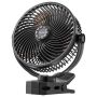 Портативный вентилятор VEVOR Lok-M8AG, с зажимом, Чёрный, 26 × 30,5 × 11,2 см