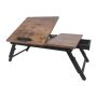Sülearvutilaud Relaxdays 10052268_1509, 5 asendit, sahtliga, Pruun/must, 70 × 19,5 × 35 cm