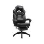 Gaming chair with footrest and headrest, black