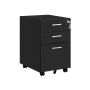 Lockable cabinet with drawers, black