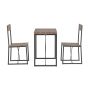 Set of 2 bar stools with tables, black/brown