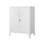 Steel lockable cabinet with legs, white