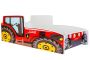 Children's bed Farmi with mattress 165 cm x 84 cm x 49 cm, red tractor