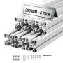 Алюминиевые экструдированные профили VEVOR 4040, 6 шт, Серебристые, 40 × 40 × 200 см