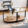 Oval coffee table, two-tier, 95 × 50 × 44 cm