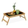 Voodialus Relaxdays 10046367.0, kokkupandav, Tamme/must, 61,5 × 23 × 31 cm