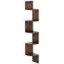 Hanging corner shelf, 5 tiers, Brown, 20 × 126 × 20 cm