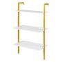 Hanging shelf, 3 tiers, Gold/white, 53.5 × 96 × 29.5 cm