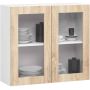Навесной кухонный шкаф AKORD LIMA W80, бело-дубовый, 80 × 72 × 30,5 см