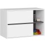Навесной шкаф для ванной комнаты VAMI W90, 2 ящика, бело-серая, 90 × 60 × 45,5 см