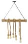 Mauro Ferretti Bamboo/Rope pendant lamp, 6 light points, 80 × 120 × 15 cm