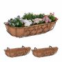Подвесные балконные ящики Relaxdays 10037892.0, 3 шт, Коричневые, 76 × 21 × 22 см