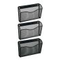 Seinale kinnitatavad ajakirjahoidikud Relaxdays, 3 tk, Mustad, 35,5 × 22 × 8,5 cm