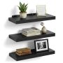 Seinale riputatavate riiulite komplekt Relaxdays 10052695_8216, 3 tk, Must, 50 × 4 × 23 cm