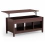 Lifting coffee table with hidden compartment, 104.5x49x48 cm, black