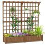 Raised bed, 2 planters, Brown, 180 × 48 × 183 cm