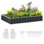 Raised bed Outsunny 258x90x30cm., dark brown/silver color