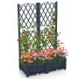 Raised planter, with grid, Grey, 80 × 122 × 40 cm