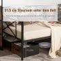 Attic Bed Frame, With Table and Shelves, Black, 200 × 95 × 180 cm