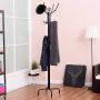 Coat rack, 12 hooks, Black, 49 × 200 × 49 cm