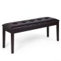 Padded wooden bench, 120×40 cm, brown
