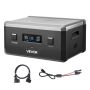 Lisaaku VEVOR Q2400BP, 2160 Wh, must/hall, 38,7 × 27 × 19,6 cm