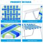 Beach chairs, 6 pcs, blue and white, 57 × 56 × 80 cm