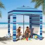 Beach gazebo, adjustable height, 185 × 185 × 245 cm