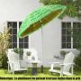 Beach umbrella, 8 ribs, Green, Ø 200 × 160 cm