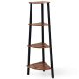 Free-standing corner shelf, 4 tiers, Silver, 35 × 126 × 35 cm