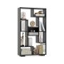 Freestanding bookshelf, 11 open shelves, Black, 70 × 120 × 20 cm