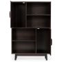 Freestanding bookshelf, 4 tiers, 2 doors, Brown/white/black, 80 × 24 × 119.5 cm