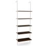 Freestanding shelf, 5 shelves, White/Gold, 60 × 180 × 30 cm