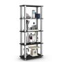 Build-in shelf, 5-tier, Black, 59.69 × 144.78 × 29.21 cm