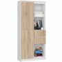 Põrandariiul AKORD CLP R15, 1 uks ja 2 sahtlit, valge/pruun, 80 × 180 × 35 cm
