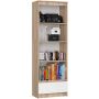 Põrandariiul CLP R60, 4 riiulit, 1 sahtel, tamme/valge, 60 × 180 × 35 cm