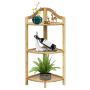 Freestanding shelf, corner, 3-layer, 33.02 × 86.36 × 33.02 cm
