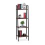 Põrandariiul Relaxdays 10026047_955, 4 astet, Pruun/must, 44 × 136 × 31,5 cm