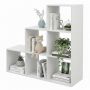 Vabalt seisev riiul Relaxdays, 6 avatud lahtrit, Valge, 97,5 × 97,5 × 29 cm
