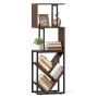 S-shaped shelf, Brown, 39.5 × 122 × 25 cm