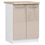 Põrandale paigaldatav köögikapp OLIWIA S60 2D, 2 ust, valge/bež, 60 × 85 × 46 cm