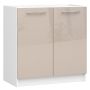 Põrandale paigaldatav valamukapp OLIWIA S, 2 ust, valge/pruun, 80 × 82 × 46 cm