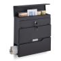 Postkast Relaxdays 10038954.0, Ajalehesektsiooniga, Must, 37 × 37 × 11 cm