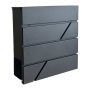 Postkast Relaxdays 10051662_46, ajalehesektsiooniga, must, 37 × 37 × 11 cm