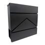 Postkast Relaxdays 10051664_46, ajalehesektsiooniga, Must, 37 × 37 × 11 cm